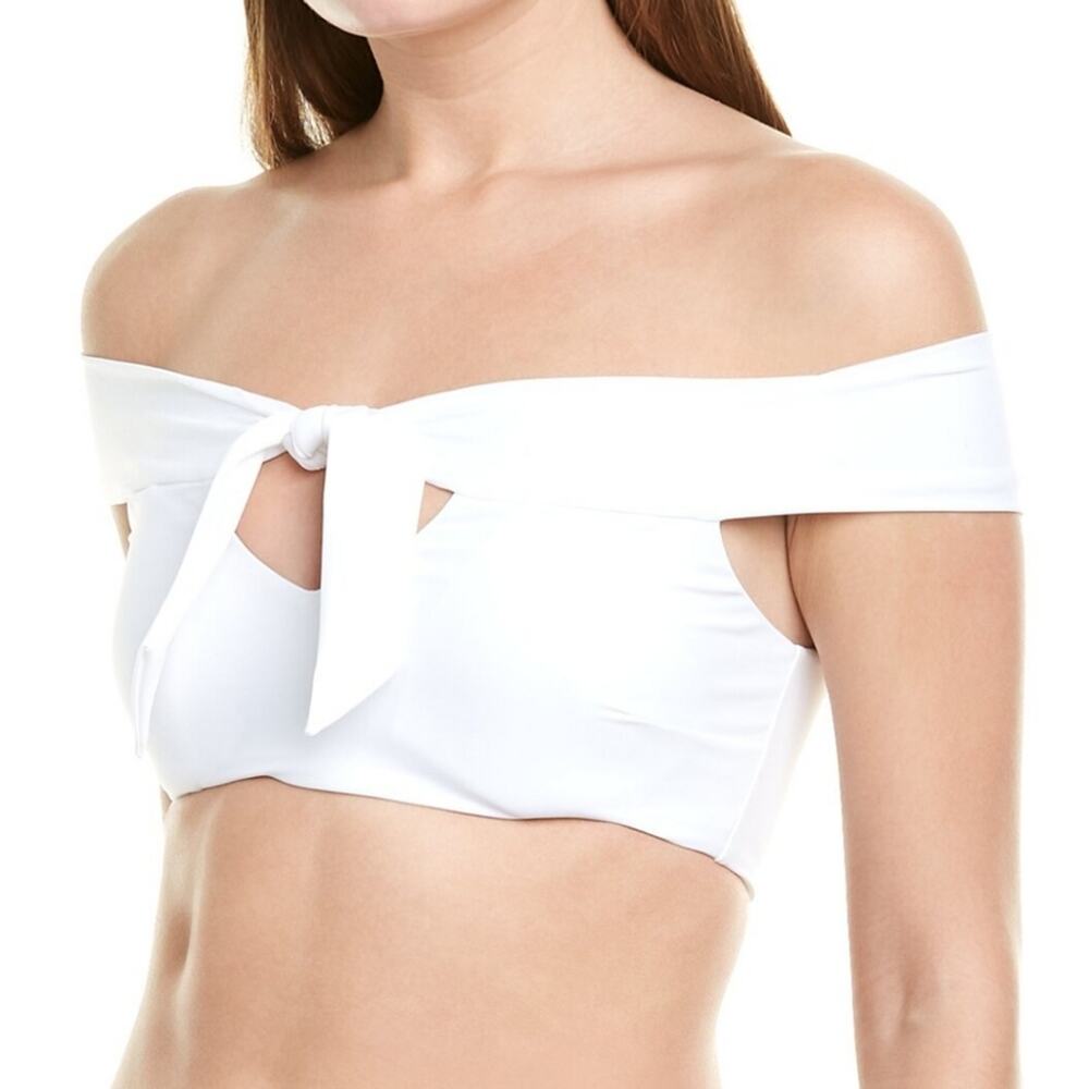 NWT ETE Oia Off-Shoulder White Bikini Top size Large